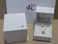 4℃ K18 ピンクゴールド ダイヤモンド ネックレス ハートモチーフ