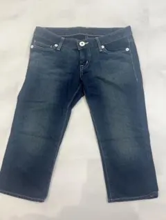 Moussy ダークブルー ハーフデニムパンツ 26