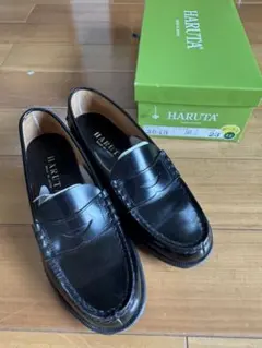 えー様HARUTA 黒 ローファー 23cm EEE 3E