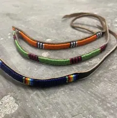 マサイ族 レザー ブレスレット　3本セット
