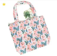 ✅️訳あり品　花柄トートバッグ　カジュアル　エレガント　ピンク　大容量