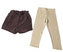 Petit main プティマイン 秋冬ショートパンツ・カラーレギンス 100