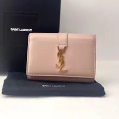SAINT LAURENT ピンク キーケース YSLロゴ 箱・保存袋付