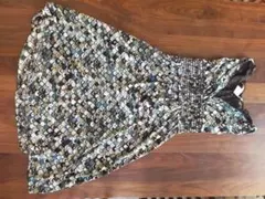 ノースリーブひざ丈ワンピース スカラップパターン