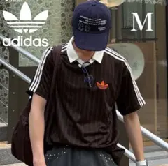 新品M】アディダス　フットボールジャージ Tシャツ 半袖　ブラウン⭐️当日発送