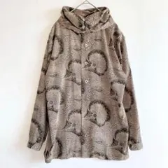 美品◆総柄シャツ【F】ペイズリー　ボタニカル　長袖　ハイネック　古着　90s