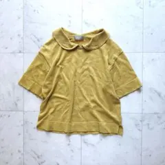 マーガレットハウエル 美品 リネン 丸襟付き 半袖 ニット 人気　希少