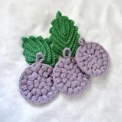 アクリルたわし エコたわし 葉っぱ お花 まとめ売り 5枚セット 緑 紫のサムネイル