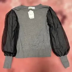 新品　タグ付き　ROPÉ PICNIC 柔らかニット　袖シースルーレース