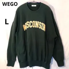 WEGO ウィゴー 裏毛 プリントロゴ リバースウィーブ トレーナー Ｌ