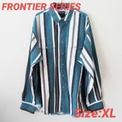 FRONTIER SERIES　ストライプ長袖ボタンダウンシャツ　サイズXL