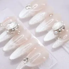 366 ネイルチップSサイズ 韓国 上品 グラデーション ビジュー マグネット