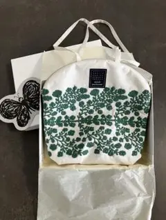 【激レア】ミナペルホネン マフィンバッグ キノコ レザー キャンバス 茶色 箱付 激レア】ミナペルホネン マフィンバッグ キノコ レザー