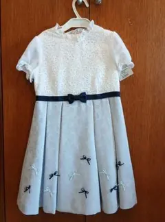 フラワーレース半袖ワンピース