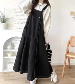 Java ブラック キャミワンピース ロング丈