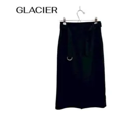 B0120GLACIERロングブラックタイトスカートウエストゴム　オフィス