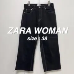 ザラウーマン ZARA WOMAN デニムパンツ 38 ブラック クロップドのサムネイル