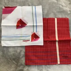renoma 幾何学模様 ハンカチ 2枚セット
