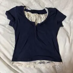 フリル付き半袖シャツ