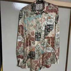 ZARA パッチワーク ペイズリー柄 長袖シャツ