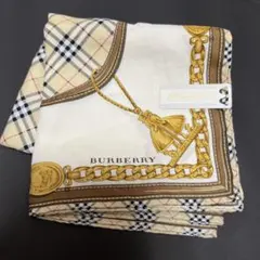 BURBERRY チェック柄 シルク混大判ハンカチ