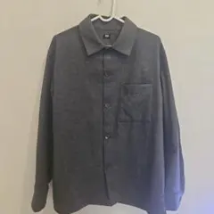 UNIQLO ユニクロ　ブラッシュドツイルオーバーシャツ　グレー　M