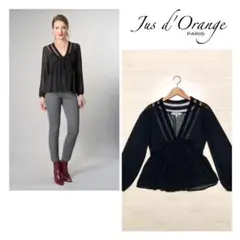 ✨タイムセール中✨ フランス発 Jus d'orange 黒 ラメ ブラウスのサムネイル