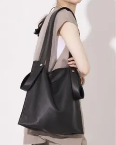 Beaure ヴュレ トートバッグ 2way ハンドルバッグ 黒 ブラック