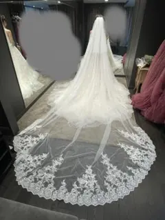 4m ウェディング ベール 刺繍入り ベールダウン可 ロングベール 結婚式