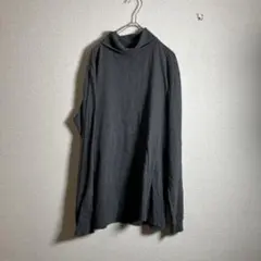 UNIQLO 069175モックネック長袖カットソー ダークグレー XLサイズ