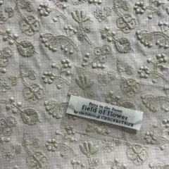 最終　CHECK&STRIPE 花柄刺繍 綿麻生地