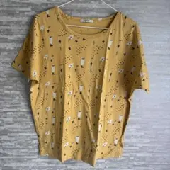 POU DOU DOU 花柄 半袖Tシャツ イエローのサムネイル