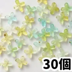 クローバー 緑 グリーン フラワー 金箔 マット 花 ネイルパーツ 30個