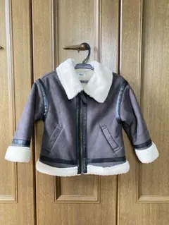 ブラウン フェイクファー ジャケット 110cm