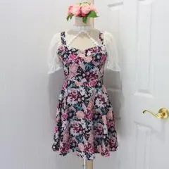 RELE DAHLIA Nike dress ドッキング花柄ワンピース