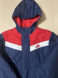 Nike 中綿　ベンチコート フード付き ネイビー/レッド　150 160