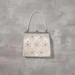 【50~60s頃vintage】総ビーズ 和装盛り立体花ハンドバッグ 昭和レトロ