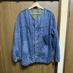 エンジニアデニムジャケット（襟なし）