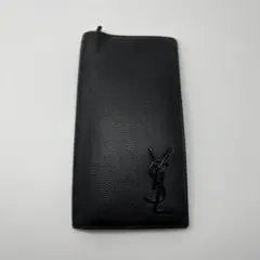 【イヴサンローラン】長財布 レザー カサンドラ ロゴ ブラック 529981