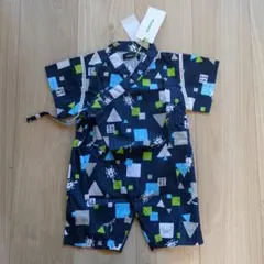 新品タグ付　クレードスコープ　 甚平 サイズ ネイビー　かぶとむし　70〜80