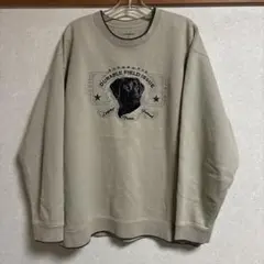 croft & barrow ベージュ 犬プリント 裏起毛あったかトレーナー L