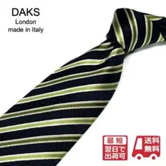 【未使用に近い】DAKS LONDON ネクタイ イタリア製 ロゴ ストライプ