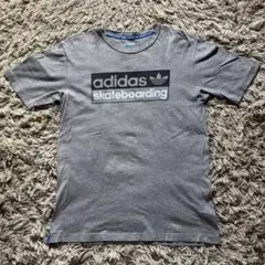 【人気】アディダス スケートボーディング Tシャツ グレー トレフォイルロゴ M
