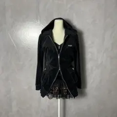 y2k ダブルジップ パーカー スタッズ 平成 ギャル グランジ パンク