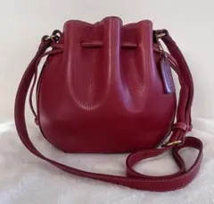 希少　美品　COACH オールドコーチ　ショルダーバッグ　USA製　巾着　レッド