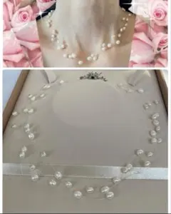 ベビーパールネックレス　シャワー　3連　エレガント