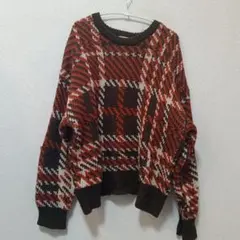FREAK'S STORE チェック柄ニットセーター