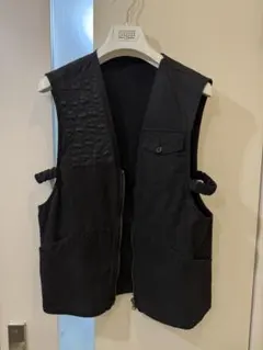 レア　初期　Margiela 02SS ブラック レザー切り替えベスト 46のサムネイル