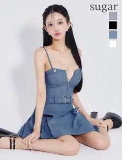 ROBE de FLEURS Glossy セットアップ プリーツキャバドレス