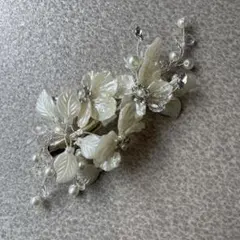 ウェディング ヘッドドレス ヘアクリップ 花 パール
